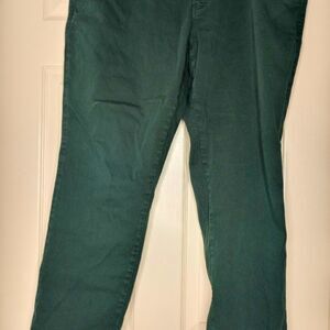 Pierre Cardin Chinos Sz52 Dark Green Full Length LogoZipper Pockets Men's Pants
